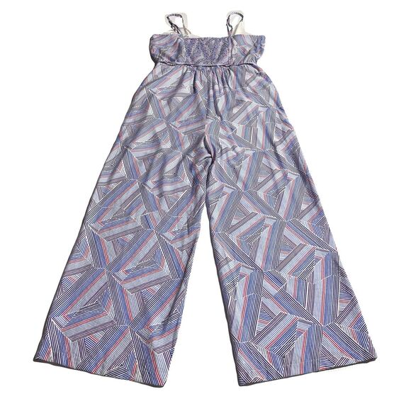 Skies Are Blue Jumpsuit Women’s L Large  Geometric Print Sleeveless Tie Belt NWT - Picture 6 of 14